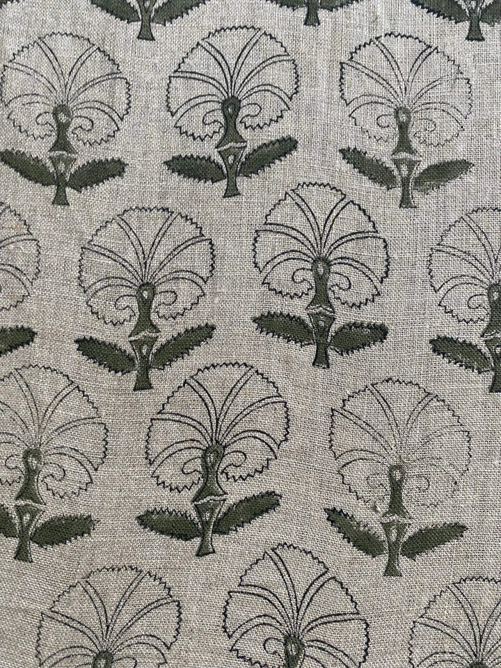 Clove Indian Hand Block Print Fabric with Designer Floral Print - Maple Village Lane
