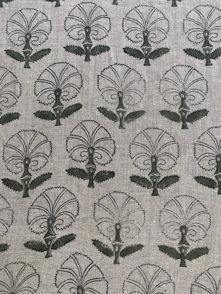Clove Indian Hand Block Print Fabric with Designer Floral Print - Maple Village Lane