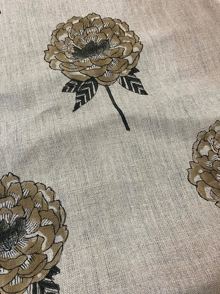 58" inches Hand Block Printed Linen Fabric , Home Decor Best Linen Fabric for decor, pillows ,upholstery, curtain - Maple Village Lane