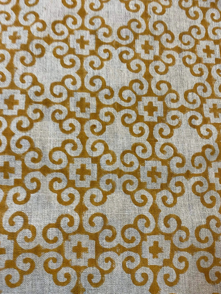 58" inches Hand Block Printed Linen Fabric , Home Decor Best Linen Fabric for decor, pillows ,upholstery, curtain - Maple Village Lane