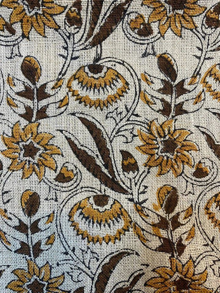 Linen fabric, Fabric by yard, Hand printed fabric, Block Print Fabric, Indian Fabric