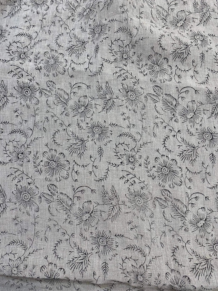 Linen fabric, Fabric by yard, Hand printed fabric, Block Print Fabric, Indian Fabric
