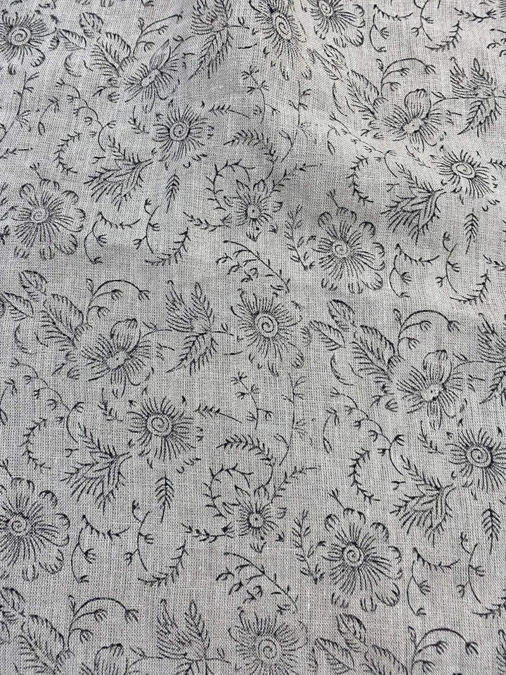 58" inches Hand Block Printed Linen Fabric , Home Decor Best Linen Fabric for decor, pillows ,upholstery, curtain - Maple Village Lane