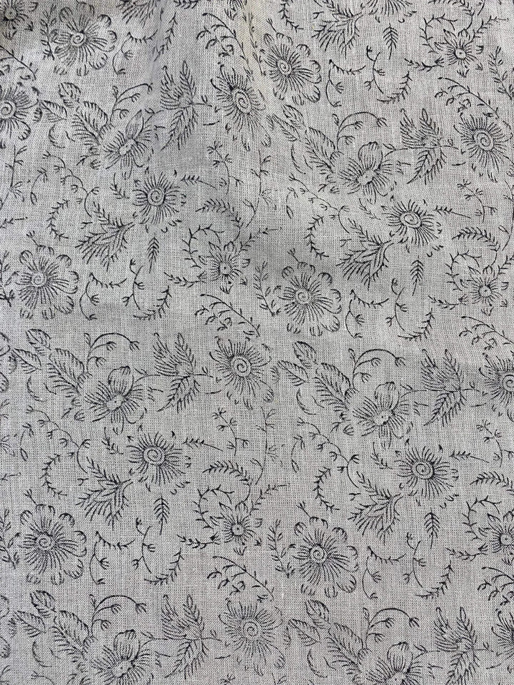 58" inches Hand Block Printed Linen Fabric , Home Decor Best Linen Fabric for decor, pillows ,upholstery, curtain - Maple Village Lane
