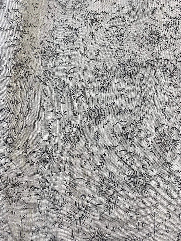 58" inches Hand Block Printed Linen Fabric , Home Decor Best Linen Fabric for decor, pillows ,upholstery, curtain - Maple Village Lane
